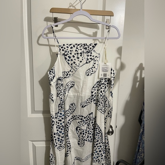nwt DESMOND & DEMPSEY jaguar square INDIA printed nightie cotton dress L - Picture 8 of 9